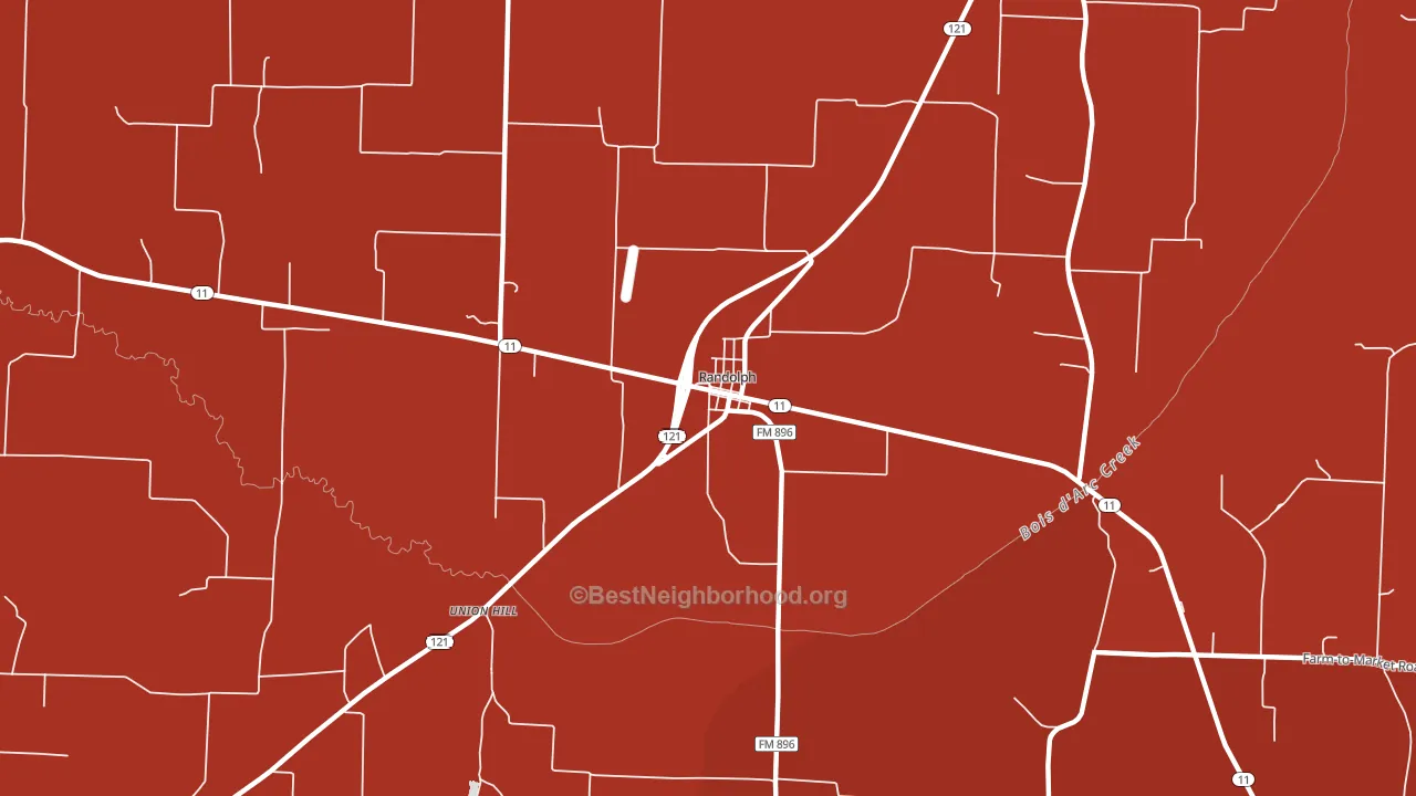 Randolph, TX block-group political-lean map