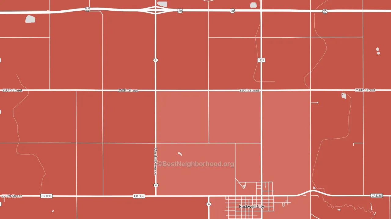 Rands, IA block-group political-lean map