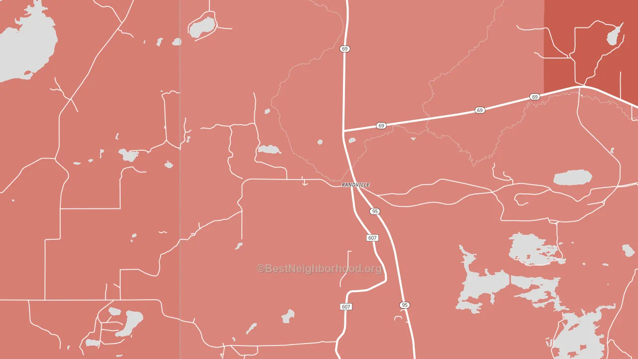 Randville, MI block-group political-lean map