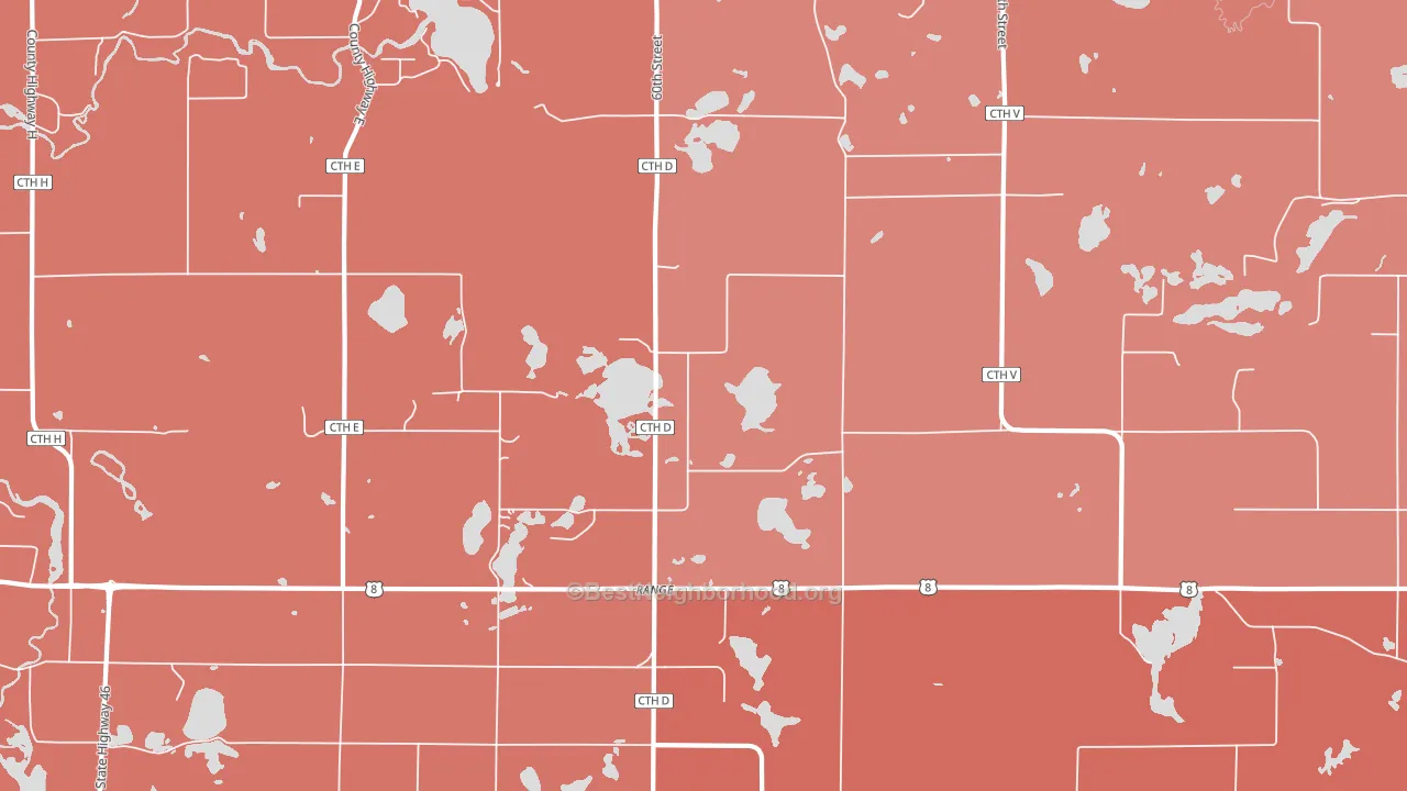 Range, WI block-group political-lean map