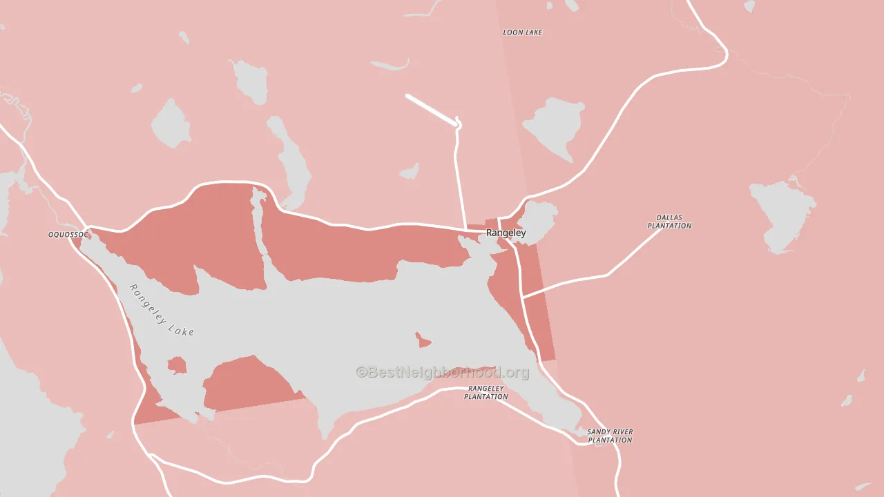 Rangeley, ME block-group political-lean map