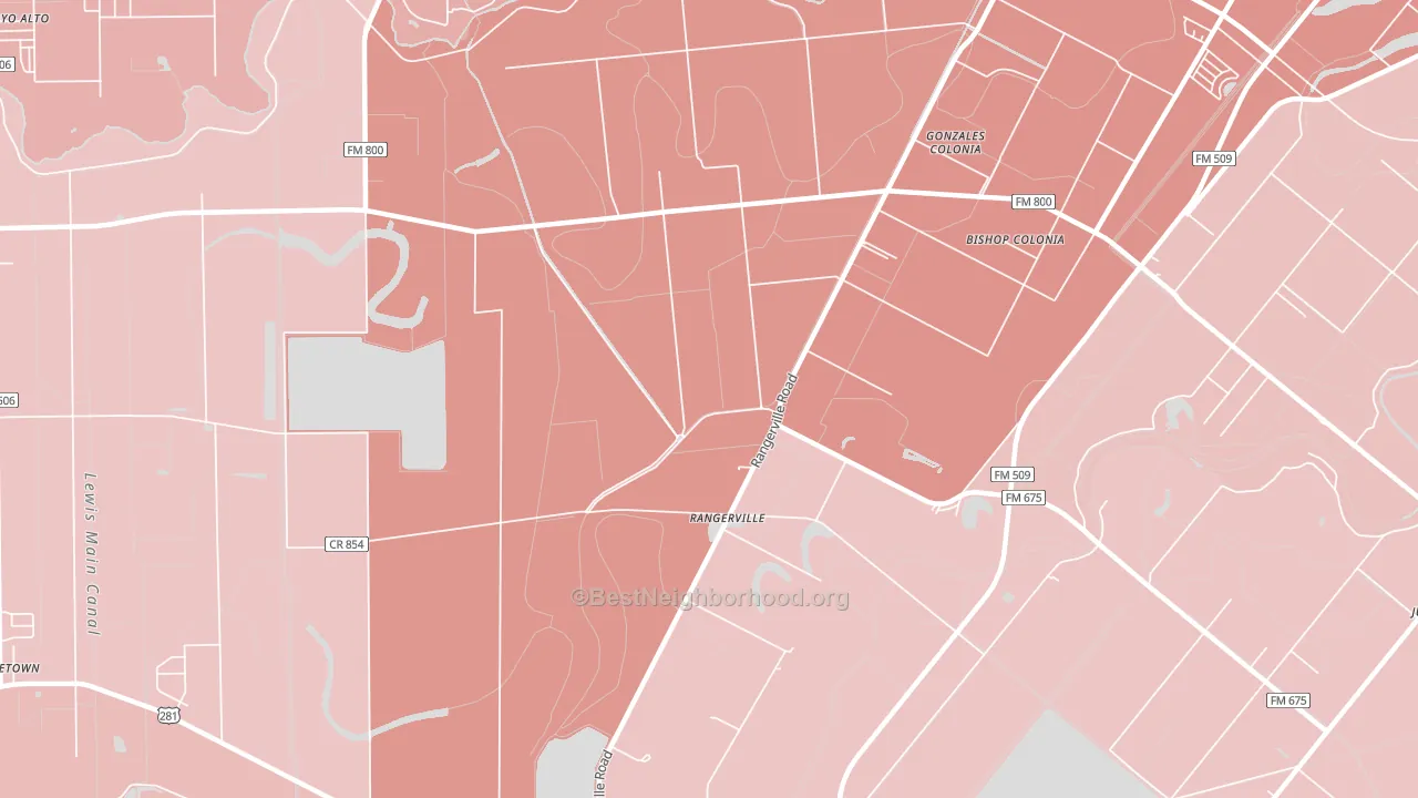 Rangerville, TX block-group political-lean map