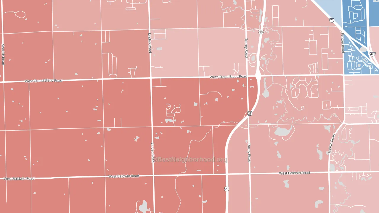 Rankin, MI block-group political-lean map
