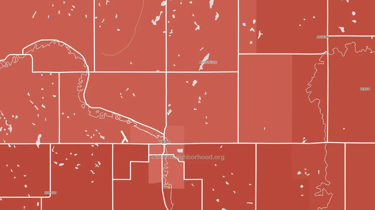 Ransom County, ND block-group political-lean map