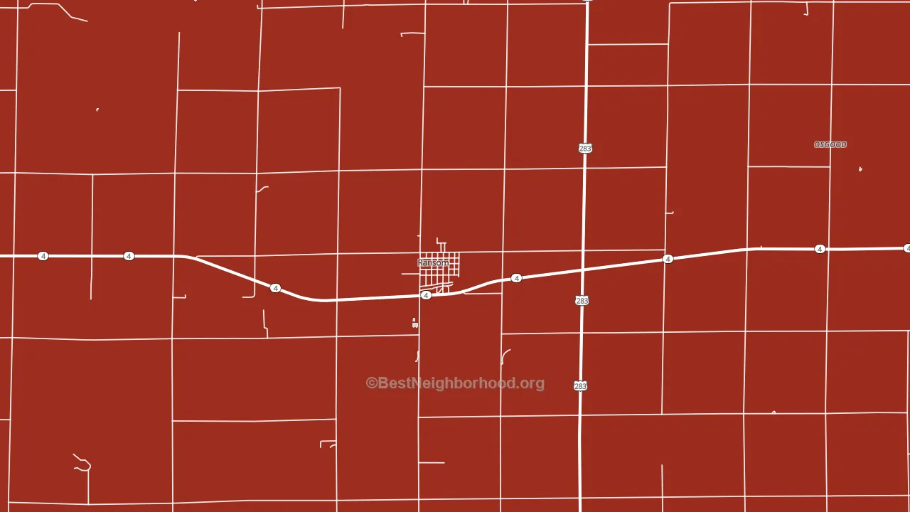 Ransom, KS block-group political-lean map