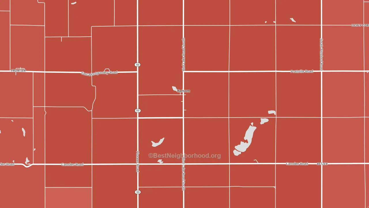 Ransom, MI block-group political-lean map