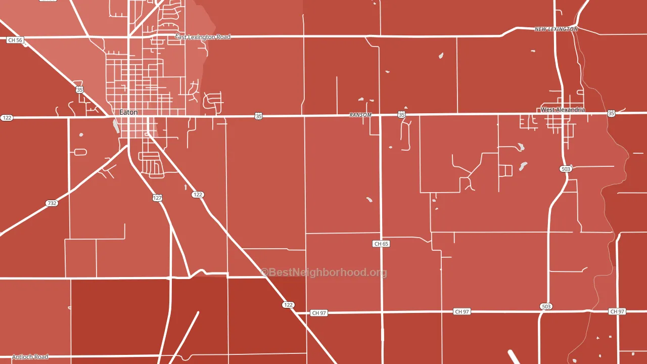 Ransom, OH block-group political-lean map