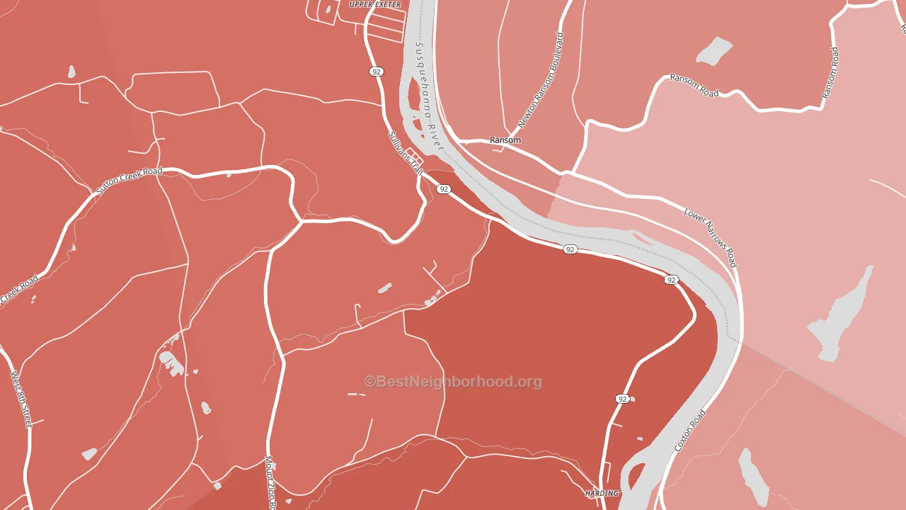 Ransom, PA block-group political-lean map