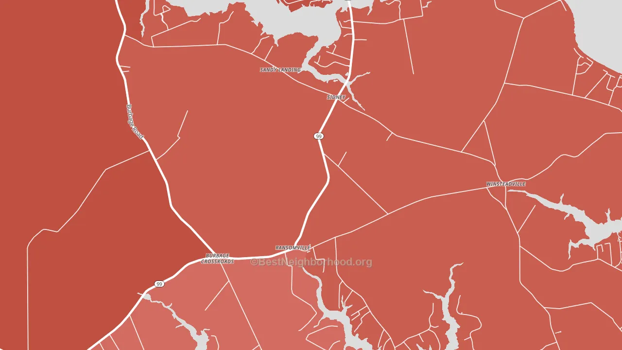 Ransomville, NC block-group political-lean map