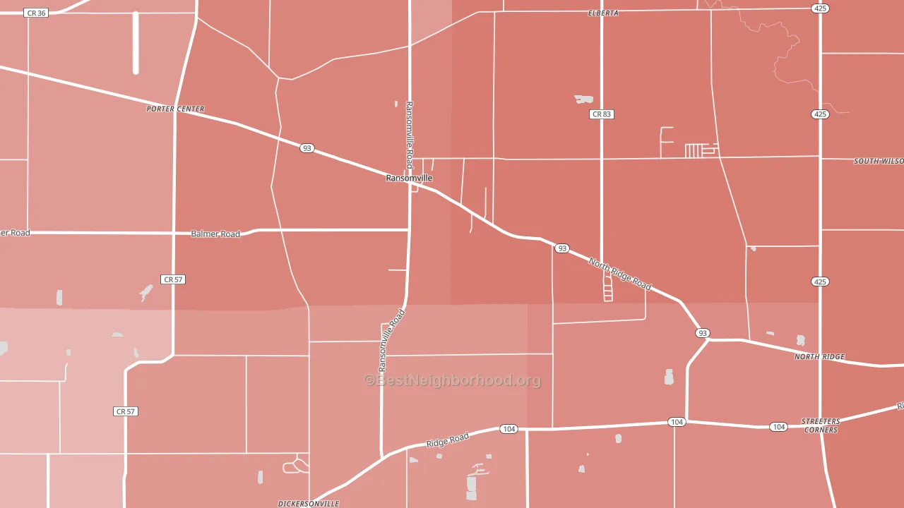 Ransomville, NY block-group political-lean map