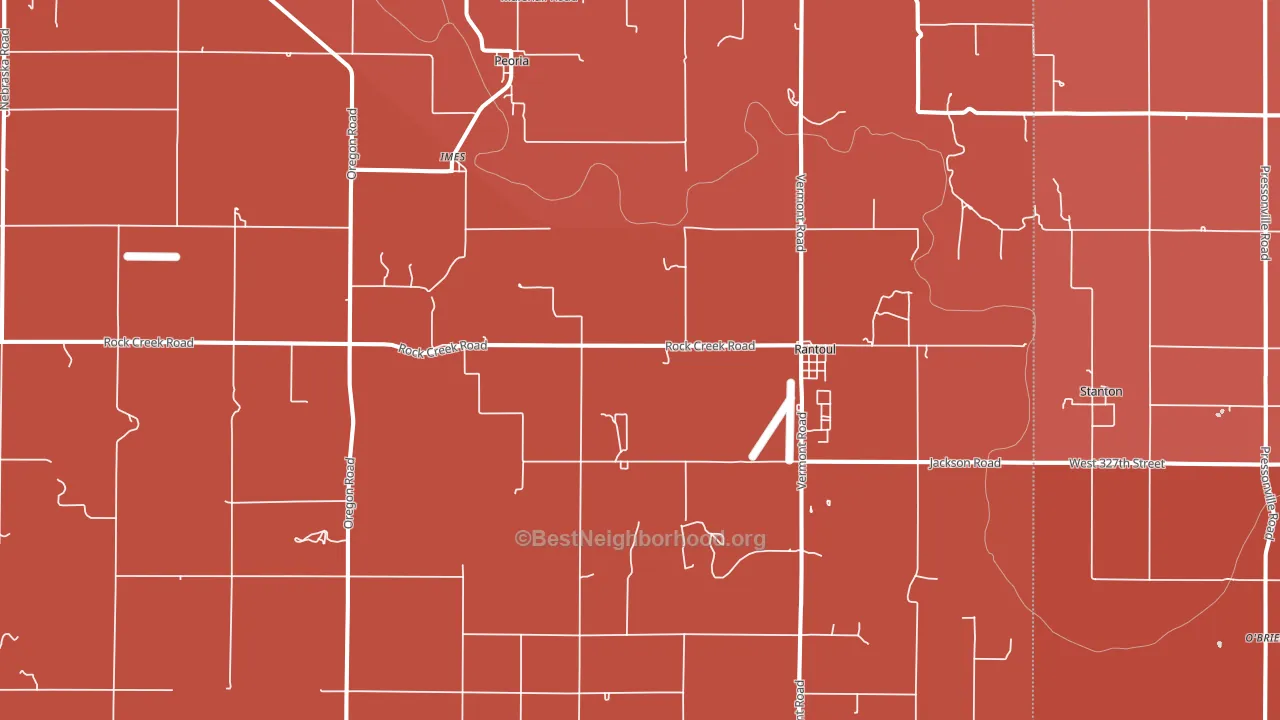 Rantoul, KS block-group political-lean map