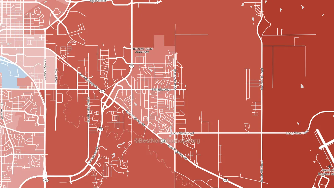 Rapid Valley, SD block-group political-lean map