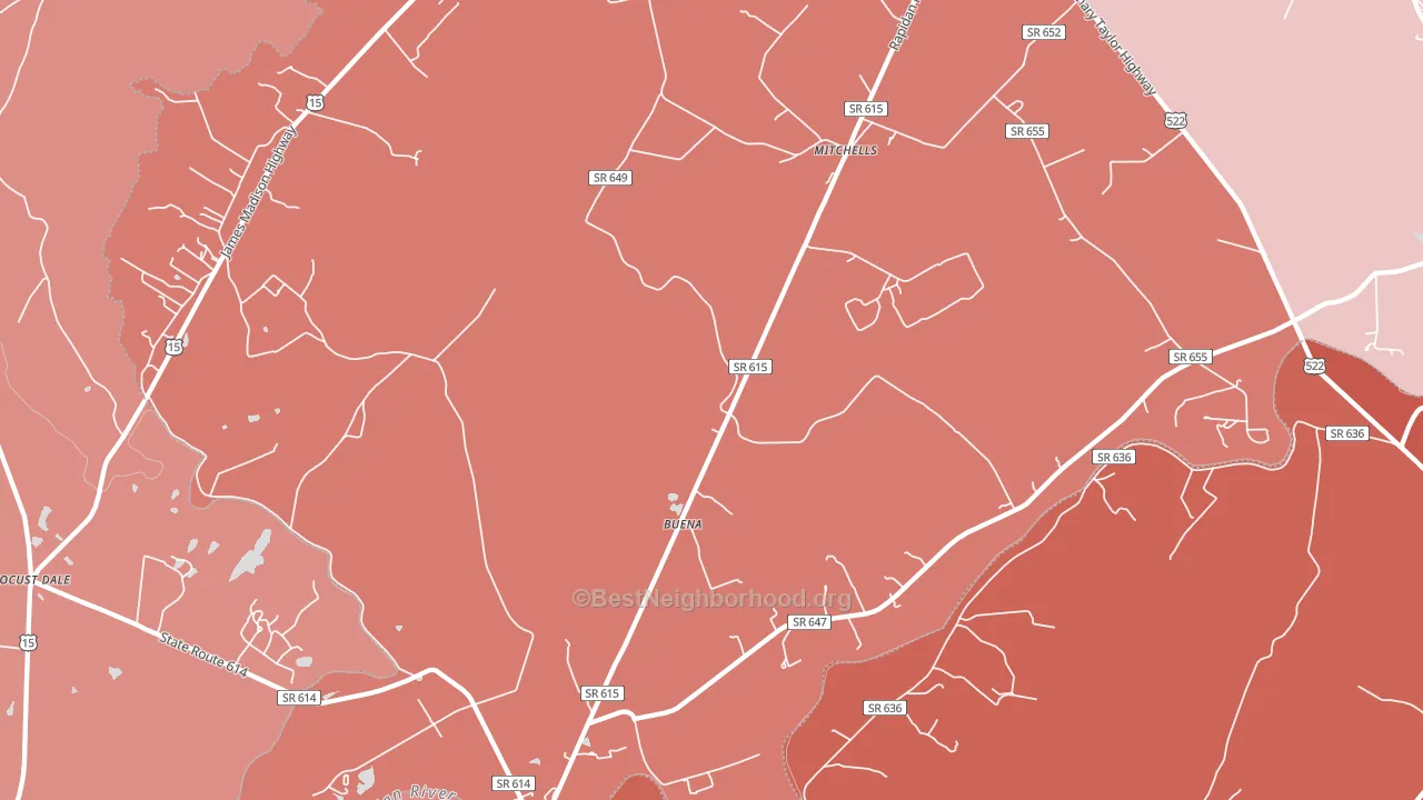 Rapidan, VA block-group political-lean map