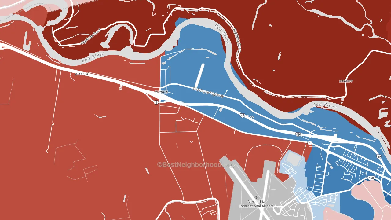 Rapides, LA block-group political-lean map