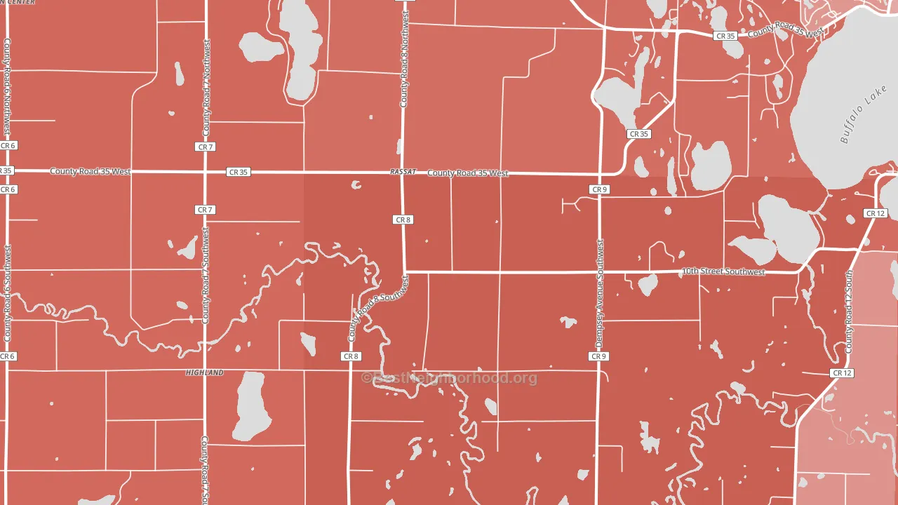 Rassat, MN block-group political-lean map
