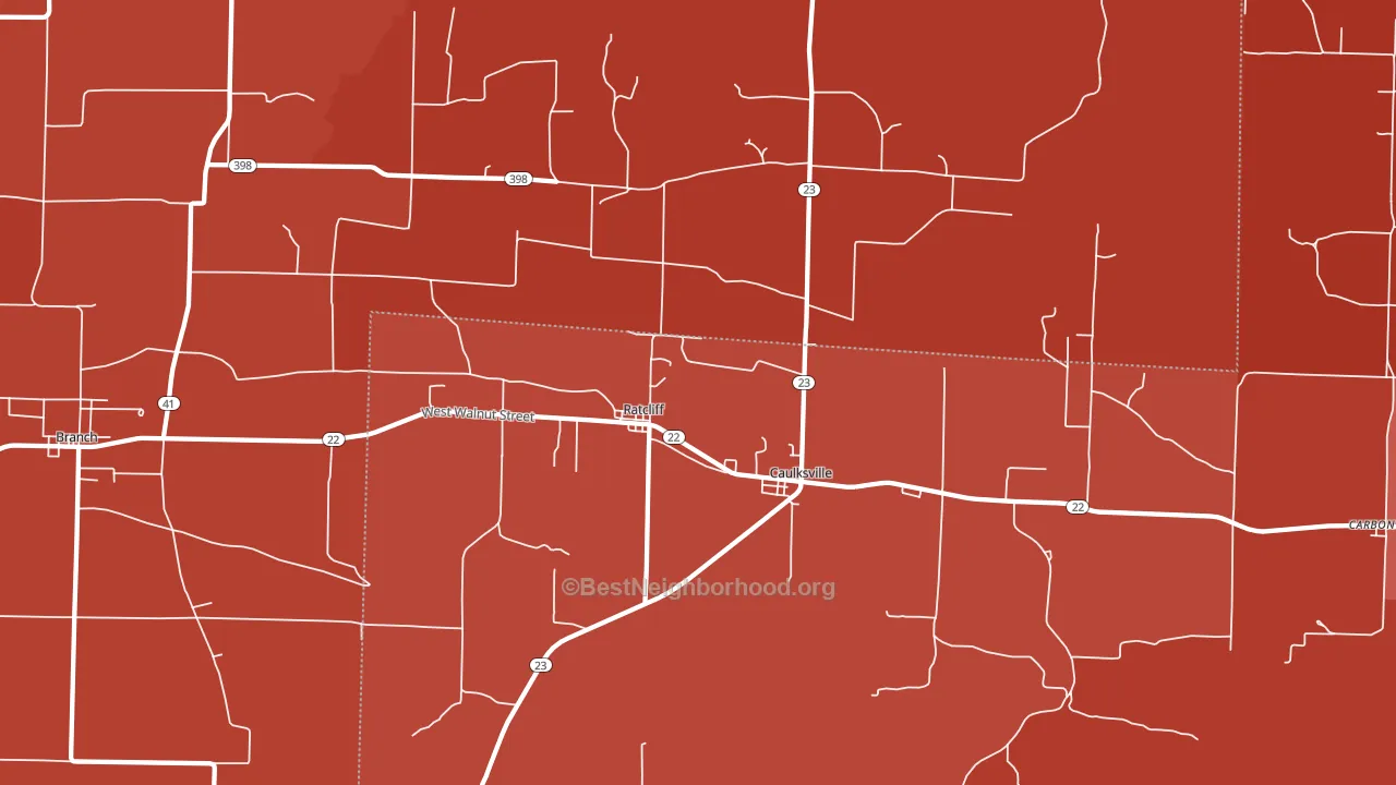 Ratcliff, AR block-group political-lean map