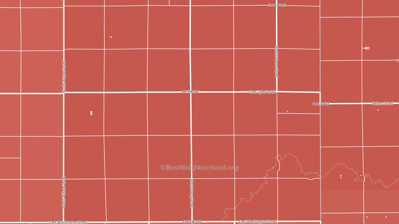Rathbone, MI block-group political-lean map