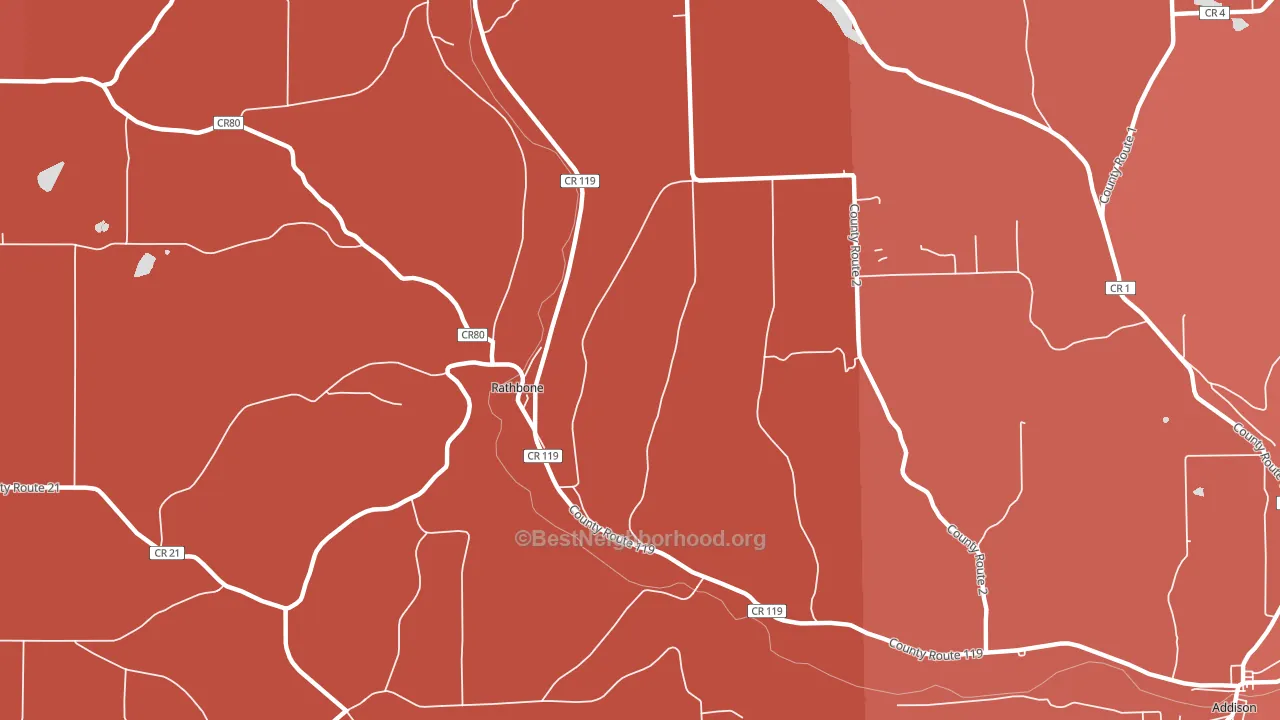 Rathbone, NY block-group political-lean map
