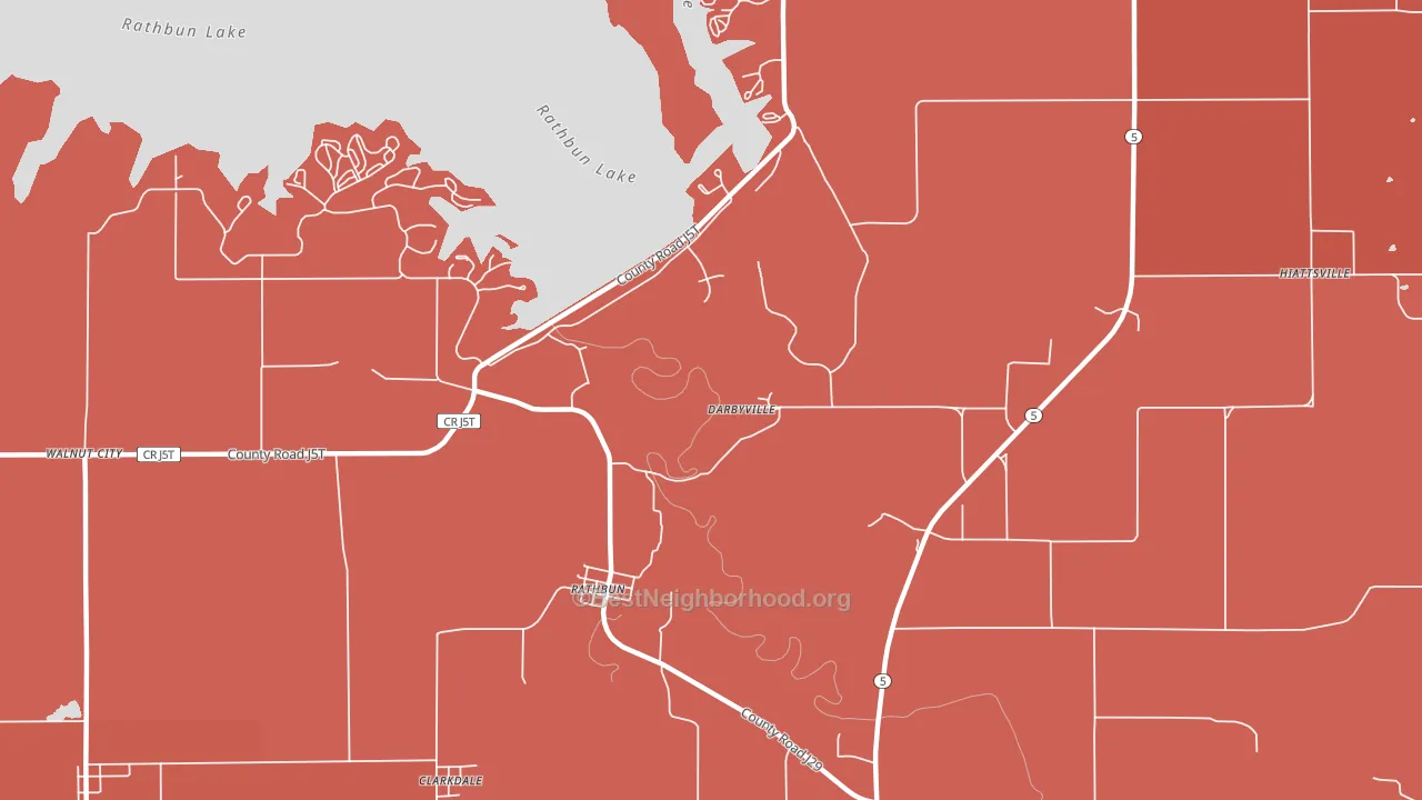 Rathbun, IA block-group political-lean map