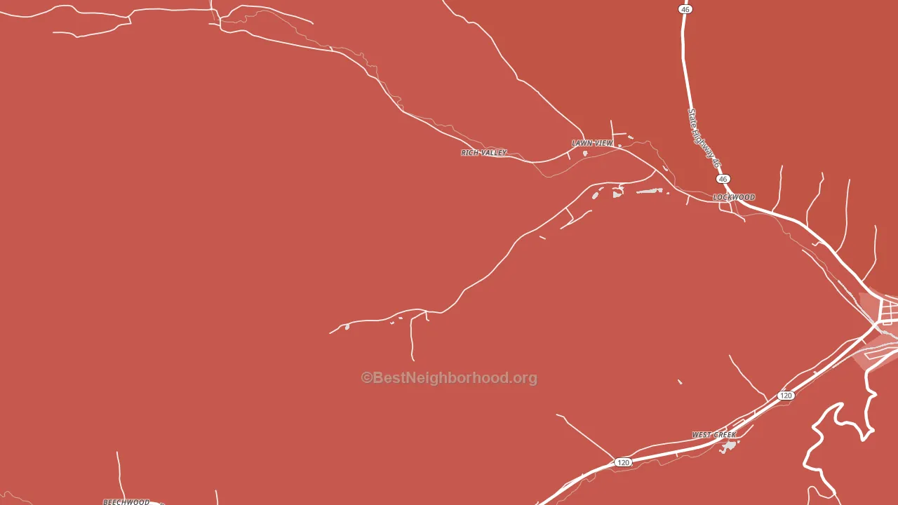 Rathbun, PA block-group political-lean map