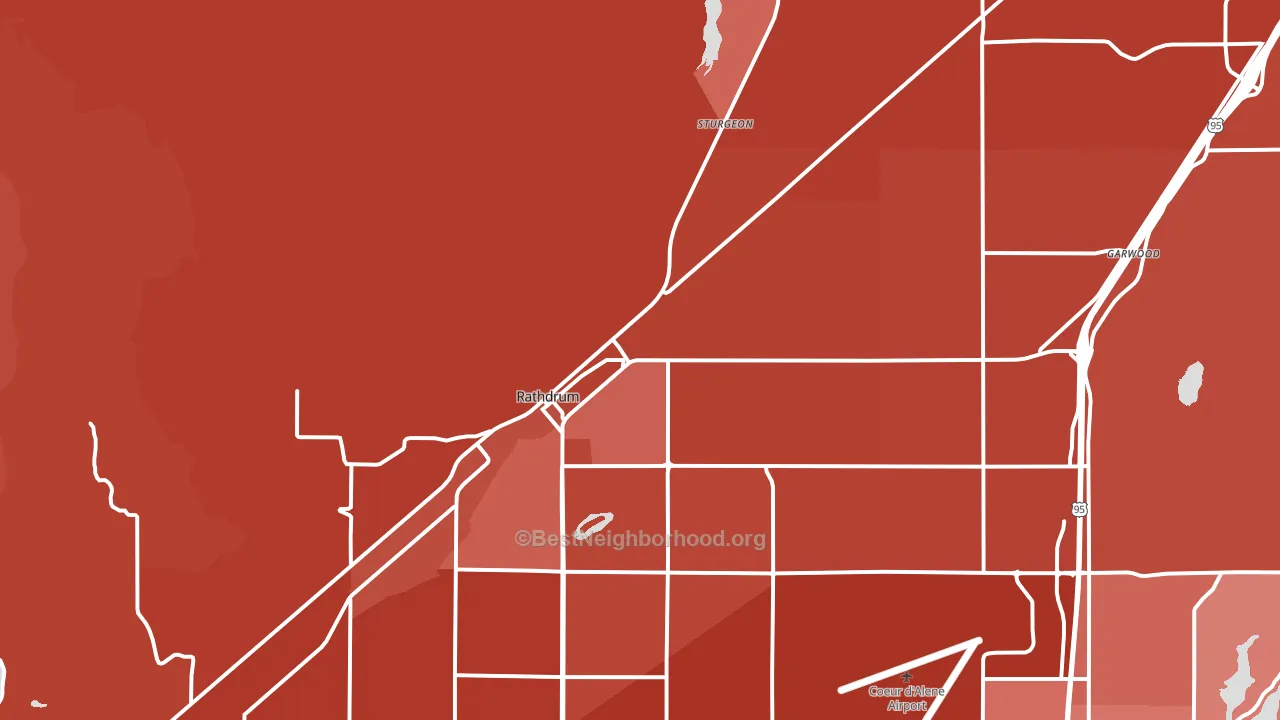 Rathdrum, ID block-group political-lean map