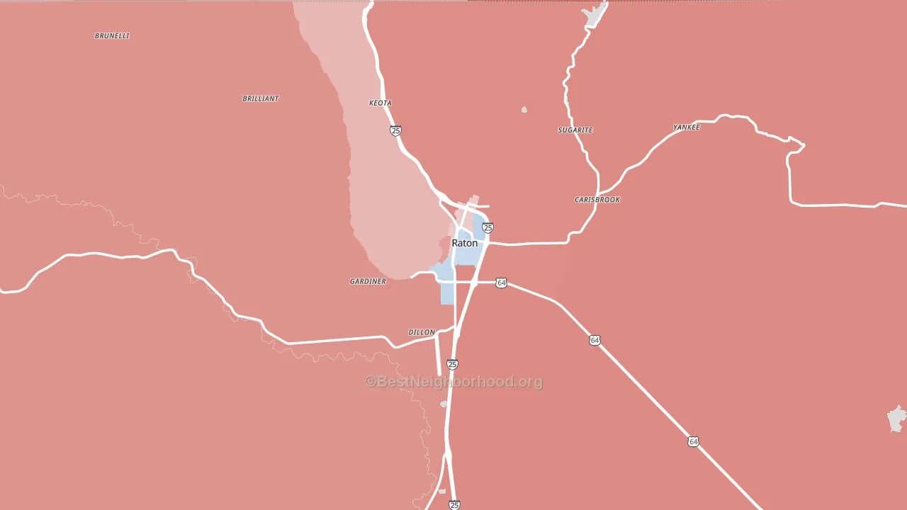 Raton, NM block-group political-lean map