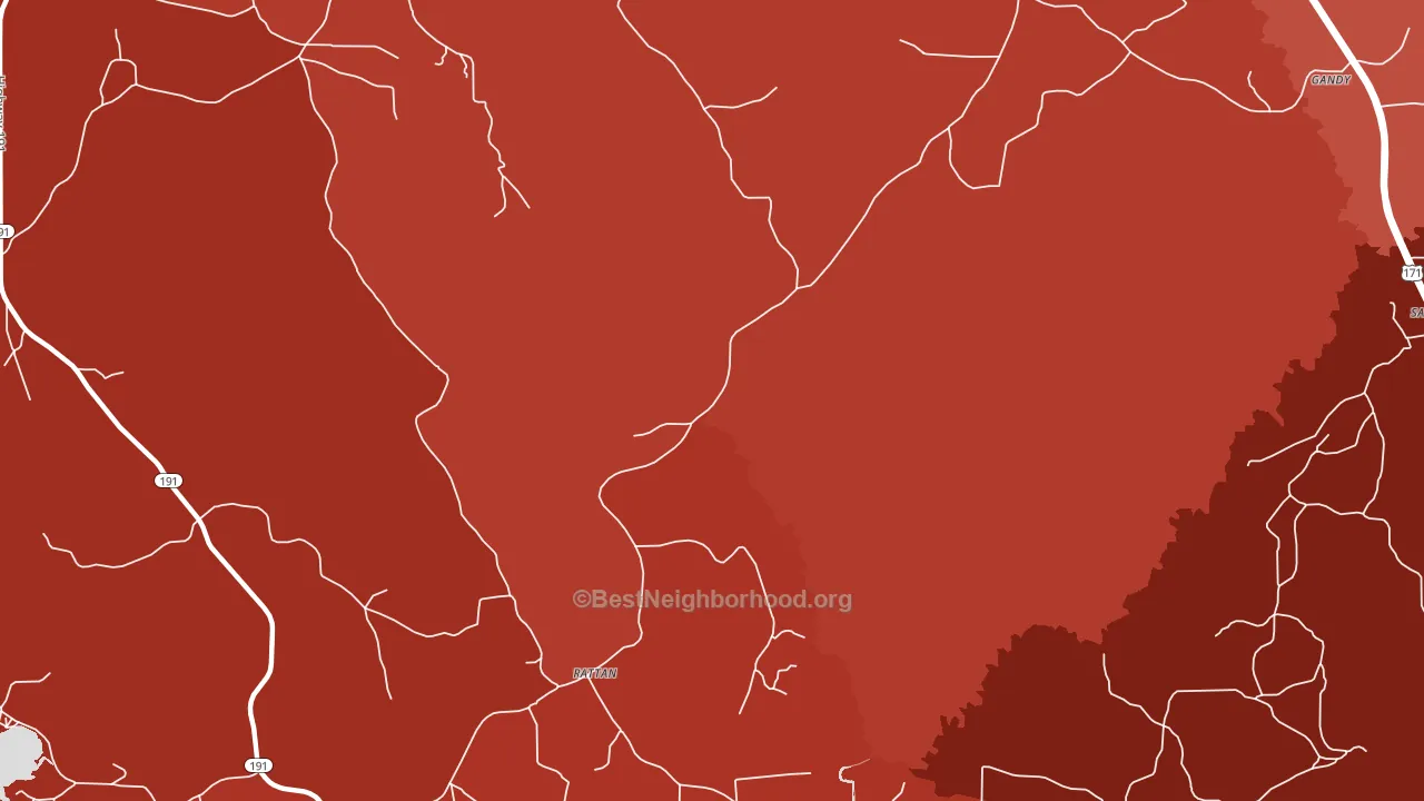 Rattan, LA block-group political-lean map
