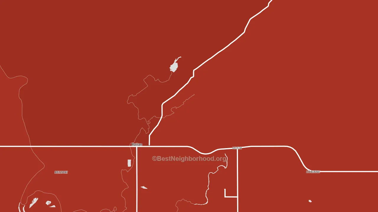 Rattan, OK block-group political-lean map
