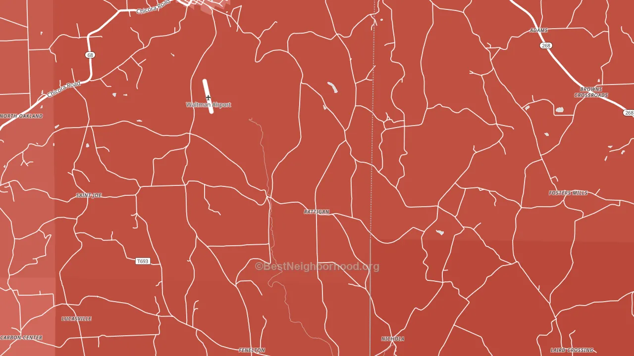 Rattigan, PA block-group political-lean map