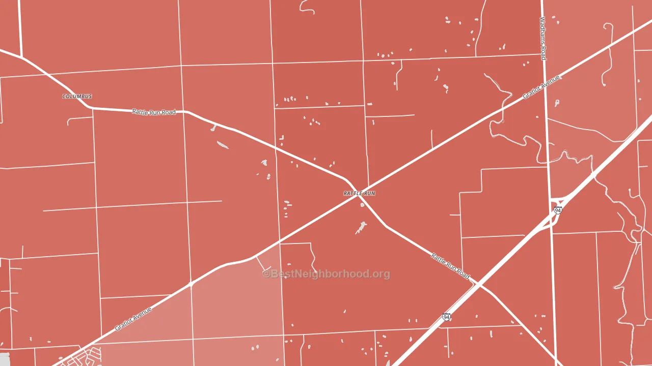 Rattle Run, MI block-group political-lean map
