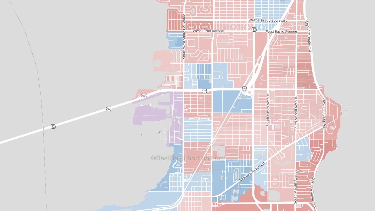 Rattlesnake, Tampa, FL block-group political-lean map