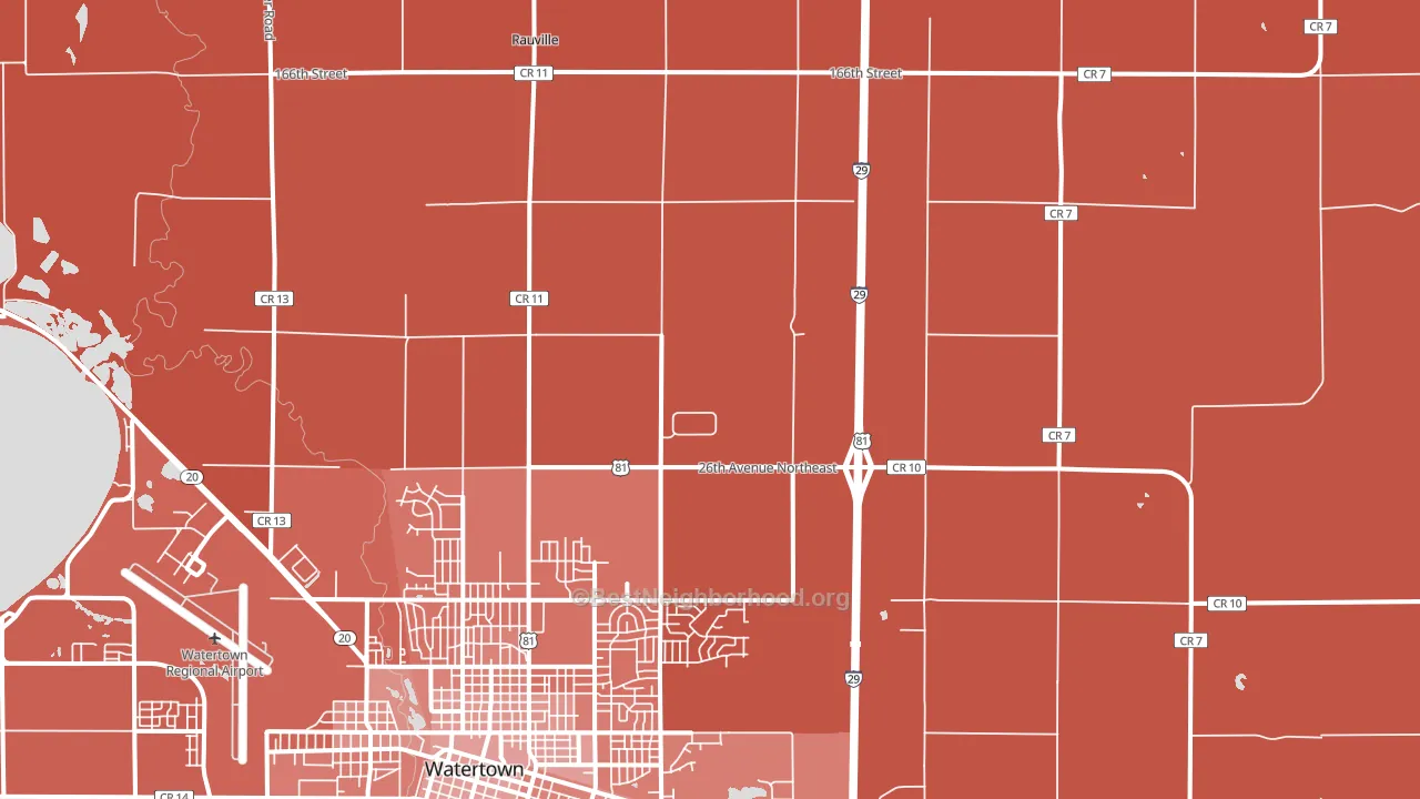Rauville, SD block-group political-lean map