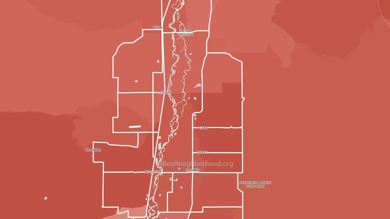 Ravalli County, MT block-group political-lean map