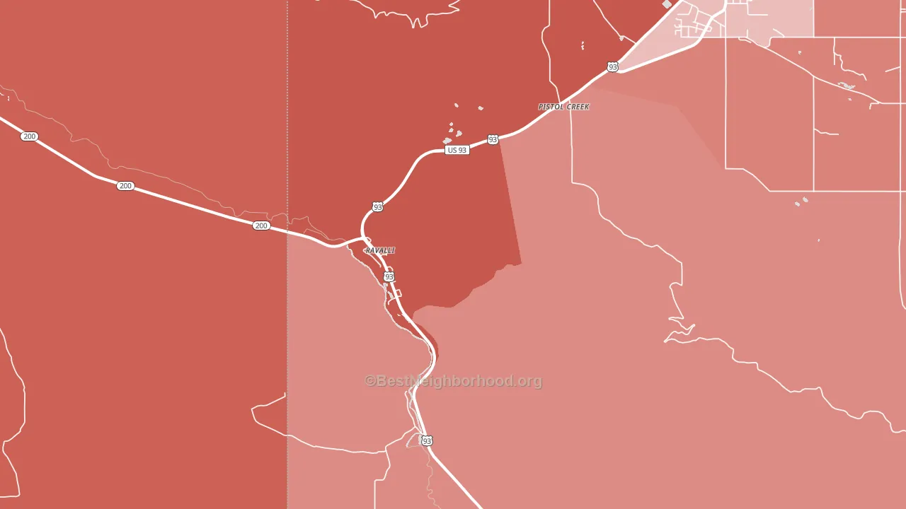 Ravalli, MT block-group political-lean map