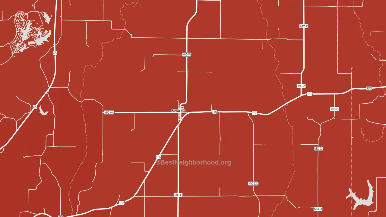 Ravanna, MO block-group political-lean map