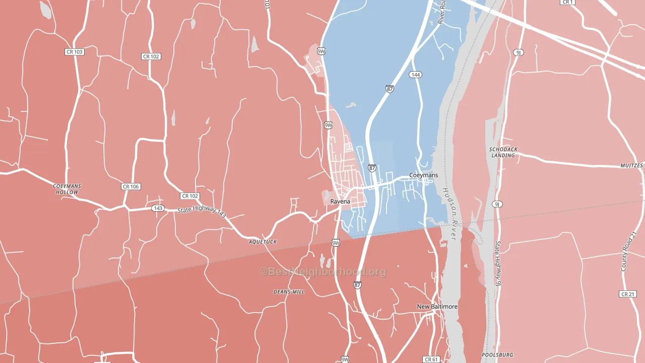 Ravena, NY block-group political-lean map