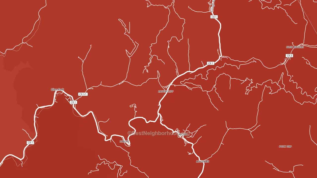 Ravencliff, WV block-group political-lean map