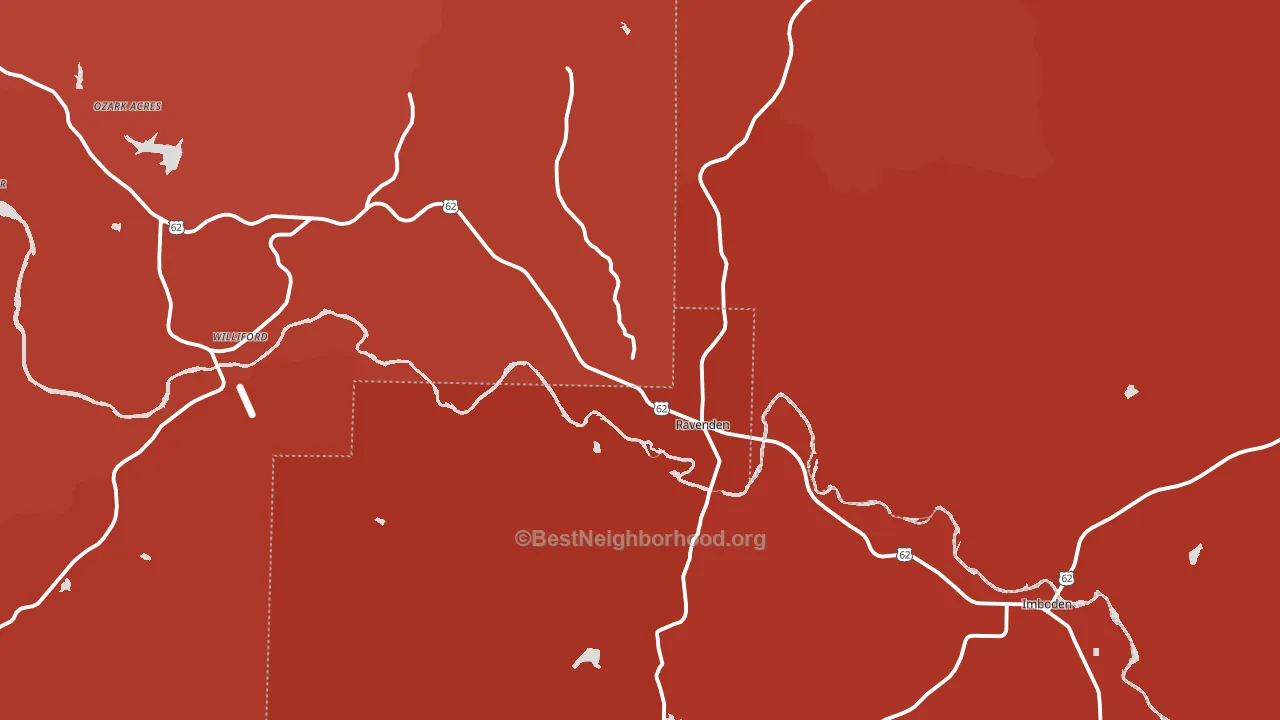 Ravenden, AR block-group political-lean map