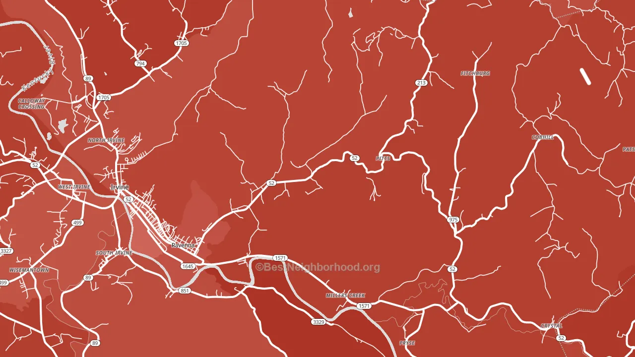 Ravenna, KY block-group political-lean map