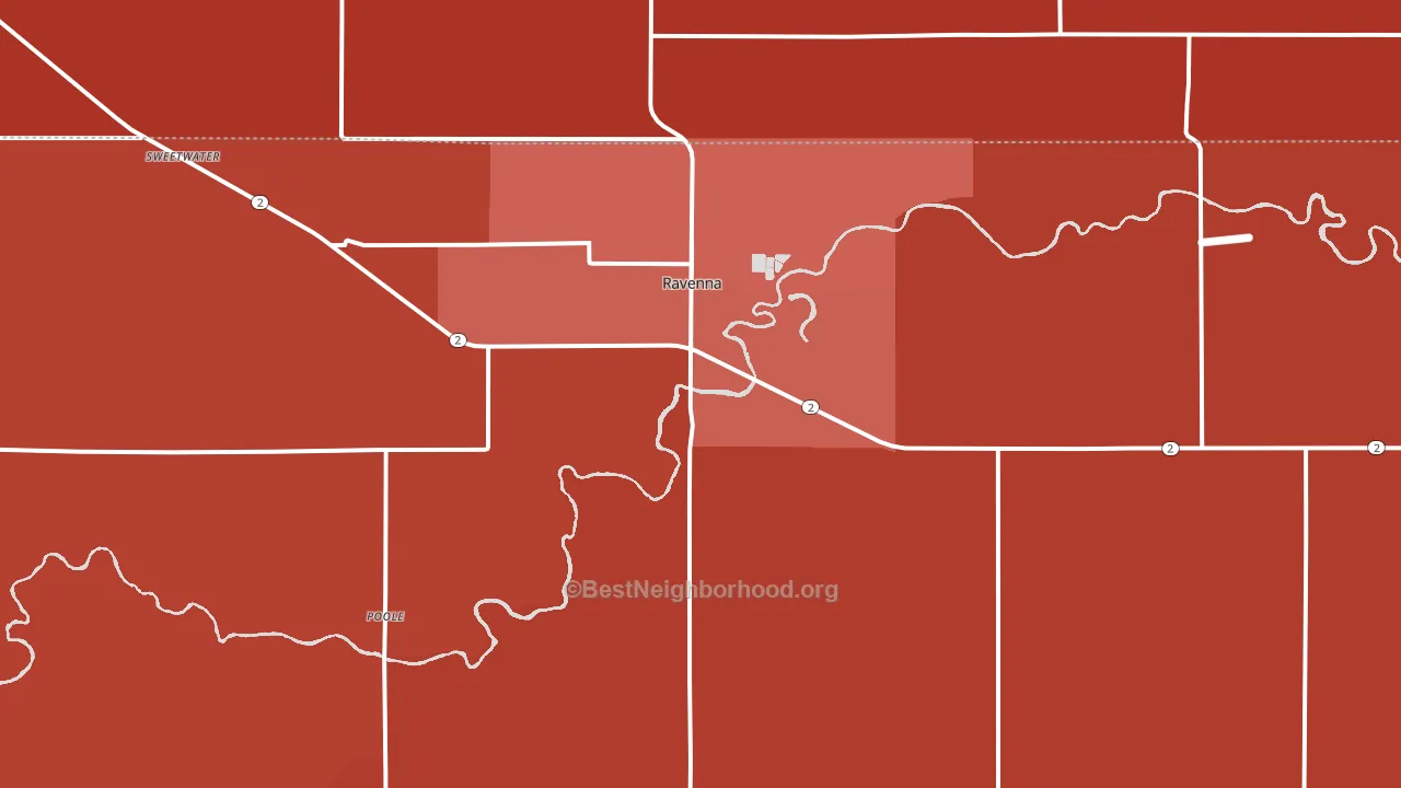 Ravenna, NE block-group political-lean map