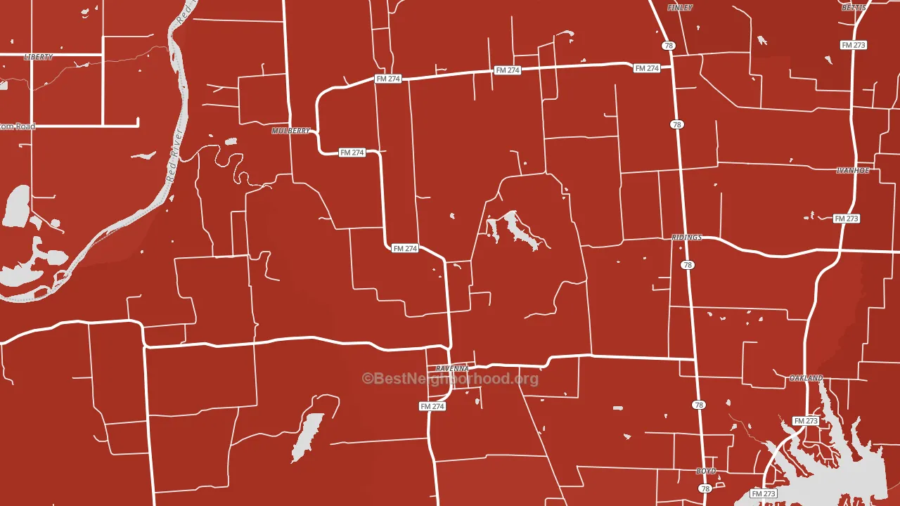 Ravenna, TX block-group political-lean map