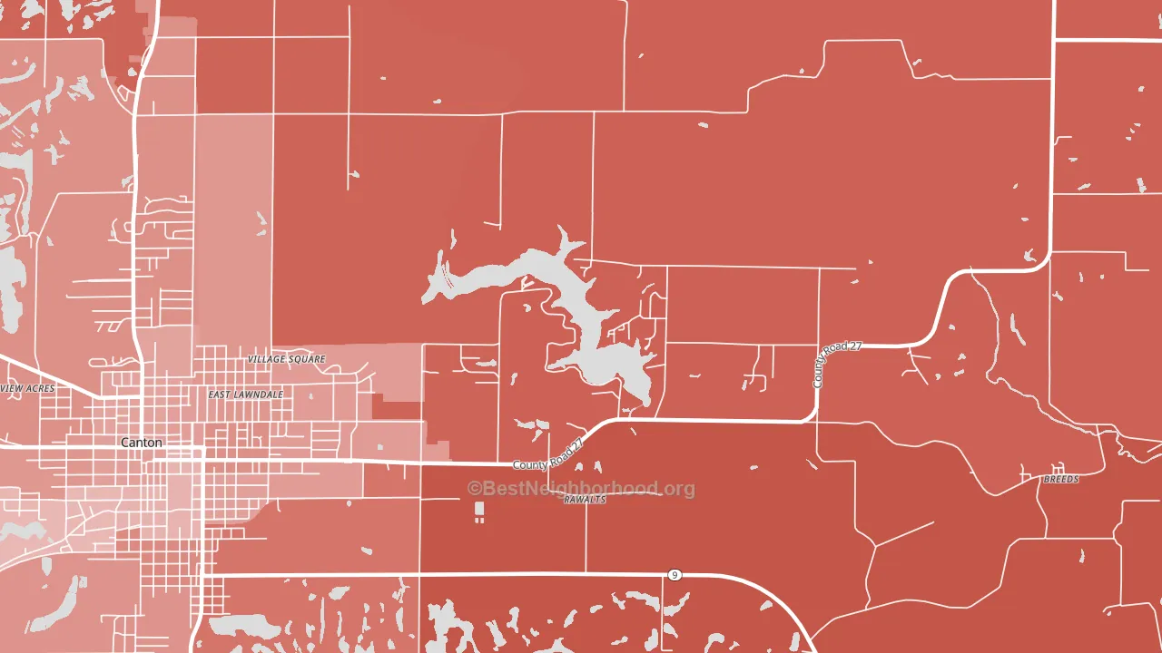 Rawalts, IL block-group political-lean map