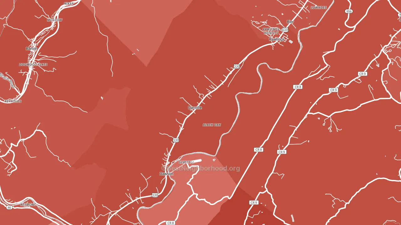 Rawlings, MD block-group political-lean map