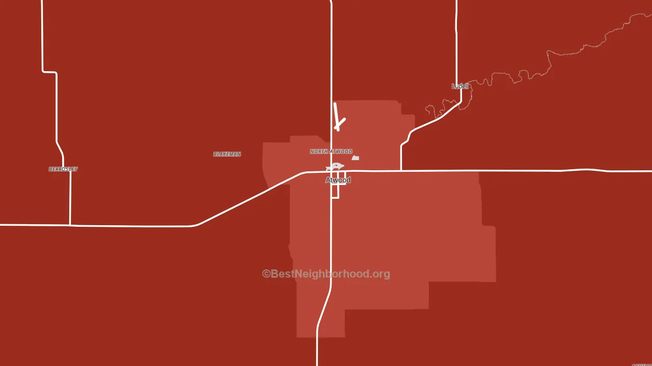 Rawlins County, KS block-group political-lean map