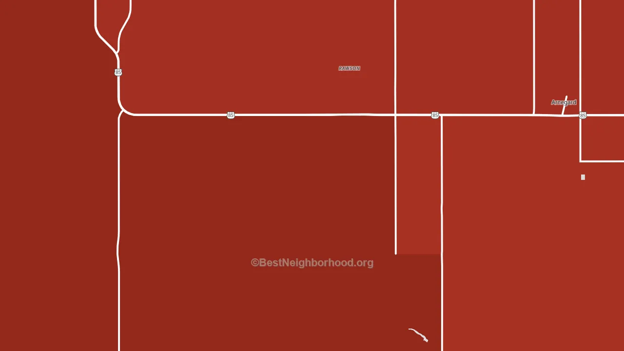 Rawson, ND block-group political-lean map