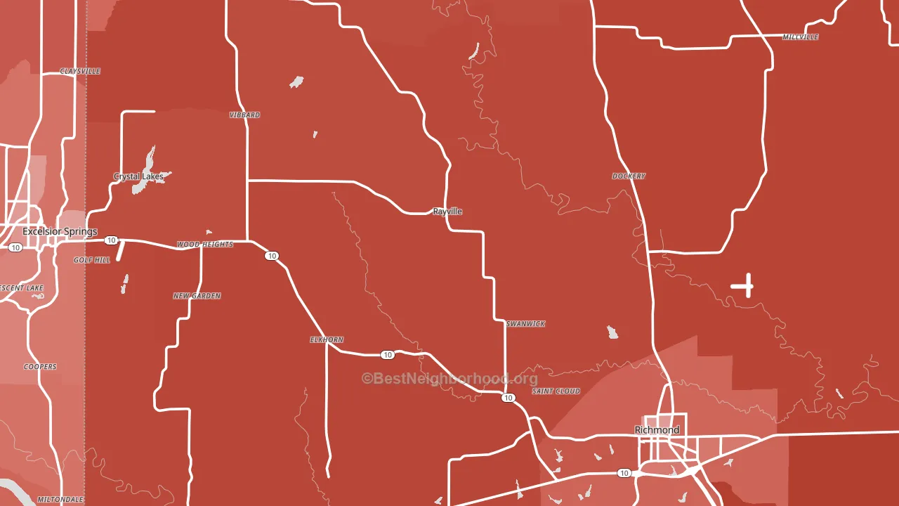 Ray County, MO block-group political-lean map