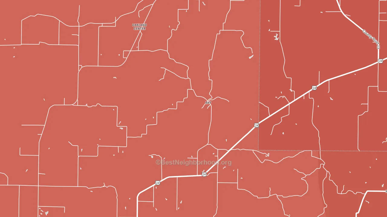 Ray, IL block-group political-lean map
