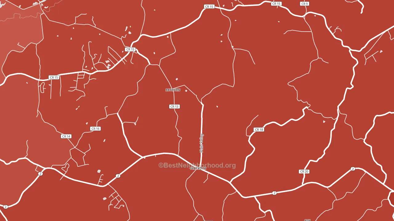 Rayburn, WV block-group political-lean map