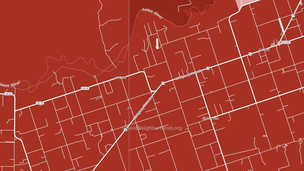 Rayland, TX block-group political-lean map