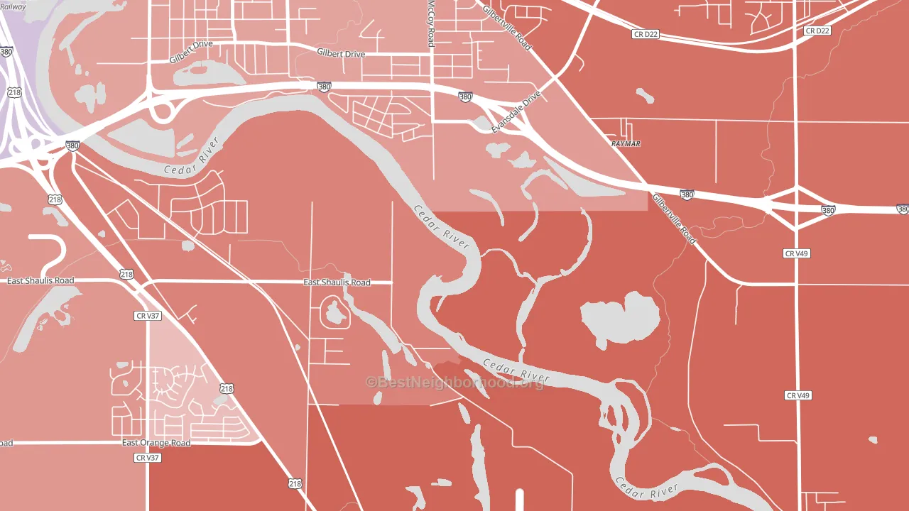 Raymar, IA block-group political-lean map